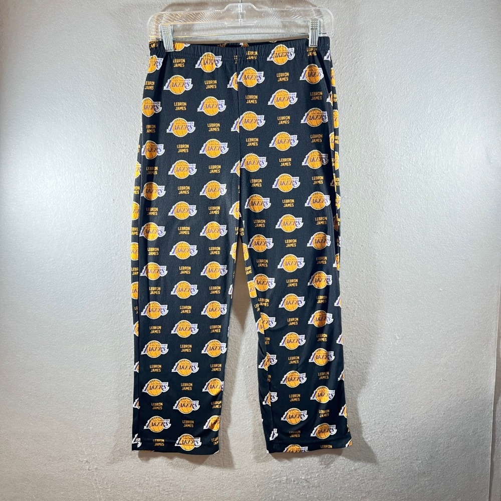 730|NBA Los Angeles Lakers LeBron James Logo Fleece Pajama Pants Black Kids M 10
